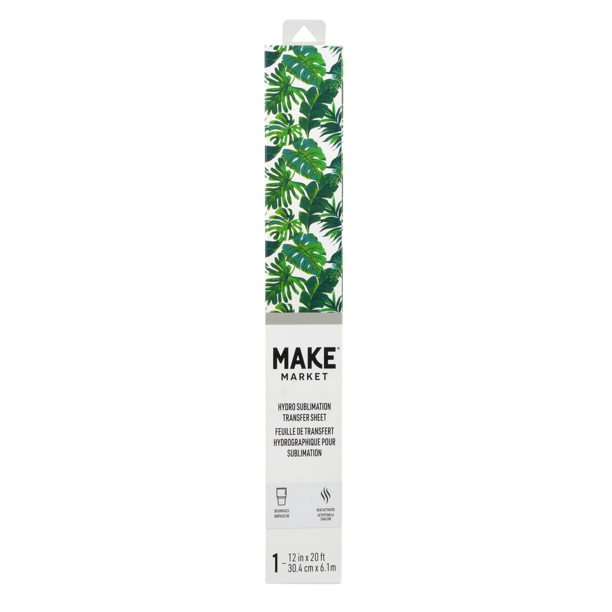 12 Pack: 12" x 20ft. Tropical Leaves Hydro Sublimation Transfer Sheet by Make Market®